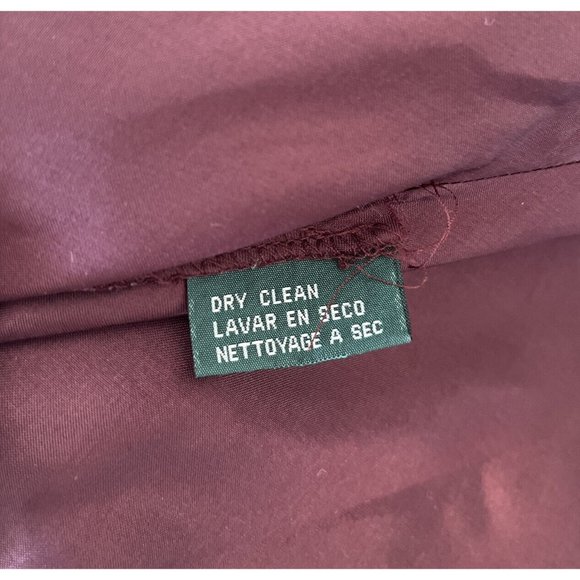 Vintage 90s Lauren Ralph Lauren Burgundy Paisley Silk Chiffon One Shoulder Gown - Picture 6 of 8